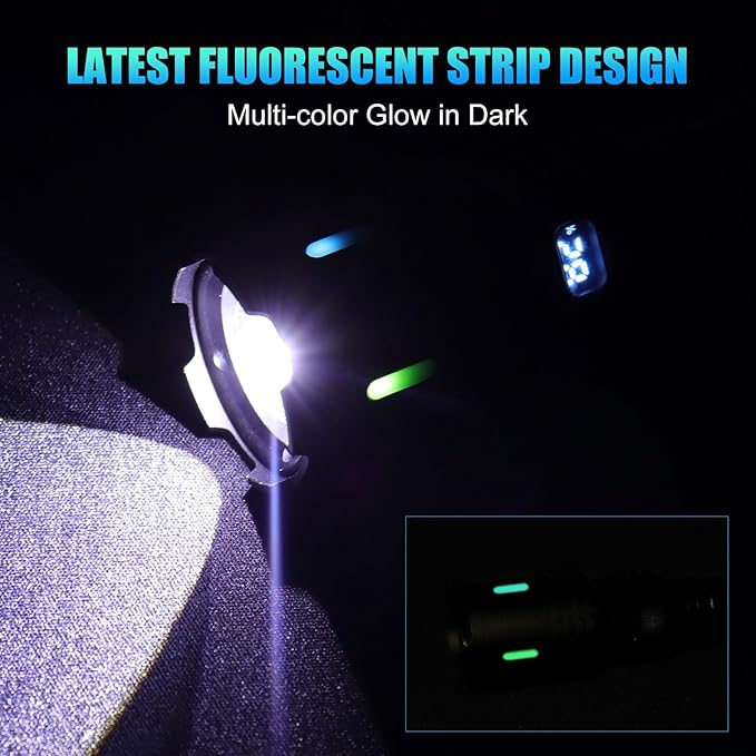 Flashlights High Lumens Rechargeable, 2000LM Super Bright Flash Light, 3 Modes Zoomable,LCD Digital Display,USB Charging, Powerful Handheld LED Flashlights Waterproof for Emergencies Camping