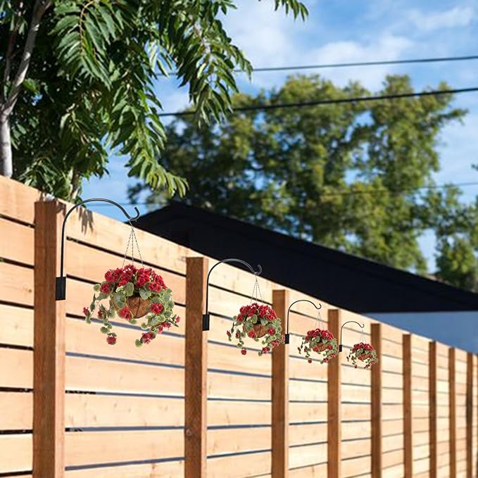 Deck Bird Feeder Hanger Hook Wall Mounted 4 Pack for Railing,Hanging Bird Feeders, Plants, Flower Baskets,Windchimes, Lanterns,Holiday Decoration