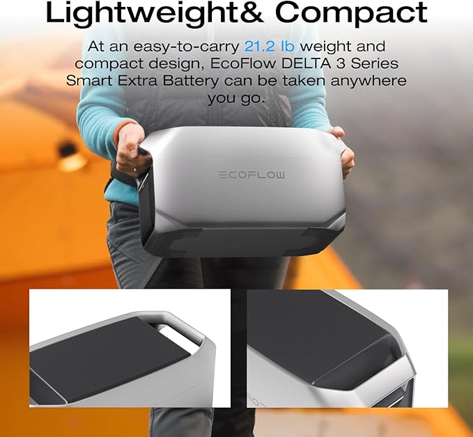 EF ECOFLOW Portable Power Station DELTA 3 Plus with Smart Extra Battery, Expand Capacity from 1024Wh to 2048Wh, Solar Generator for Emergency, Home Backup, Outdoor Camping