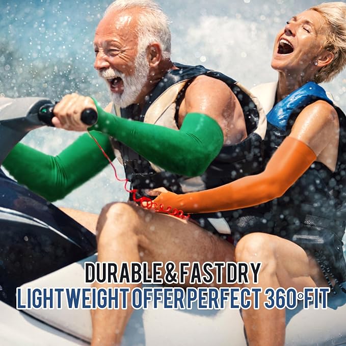 GOUNOD Sun Protection Cooling Arm Sleeves with Thumb Holes - Gardening Outdoors Sports Workouts Sunscreen Arm Sleeves