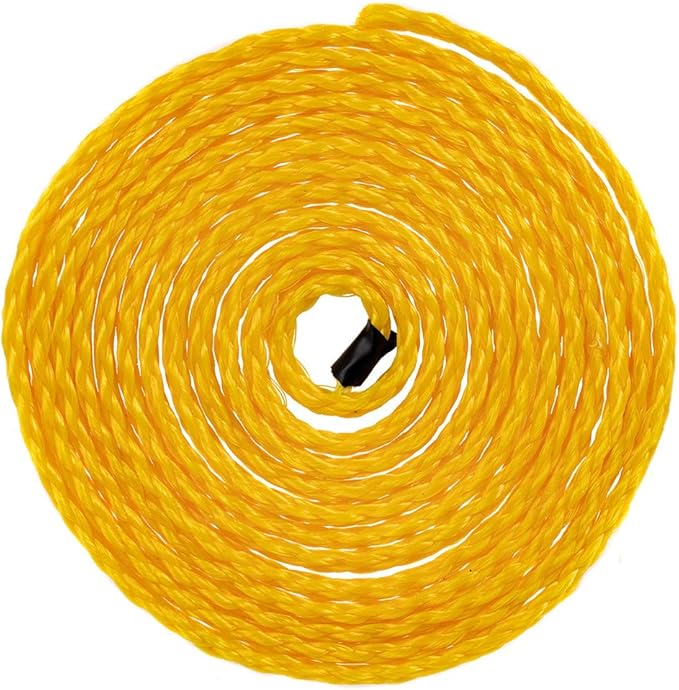 Hollow Braid Polypropylene Rope (5/16 Inch, 50 Feet, Yellow) - Barrier Rope - Trail Marking, Crowd Control, Golf Courses