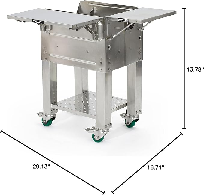 Authentic Green Mountain Grills GMG Rolling Cart for Trek & 2.0 Portable Pellet Grill - Easy Mobility & Storage Solution - Powdercoated Black