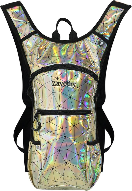 Reflective Hydration Backpack, Hydration Pack - Water Backpack with 2L/3L Hydration Bladder, Essential for Festivals - Rave Hydration Pack for Hiking, Running, Cycling, and Festivals
