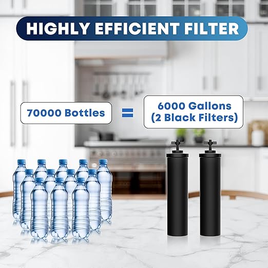 3.5 Gallon Gravity Water Filter System with 3 Stage 0.001μm Ultra-Filtration, Stainless Steel Water Filtration System, Include 3 Filters, Metal Stand&Spigot, Reduce 99.99% Chlorine - 2025 Upgraded