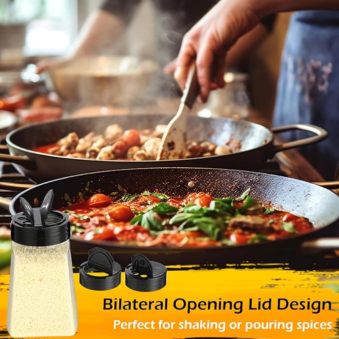 30 Pack Plastic Spice Jars with Shaker Lids Clear Seasoning Containers Spice Bottles for Kitchen Storing Spice Herbs Seasoning Powders(Cuboid,9.3 oz)