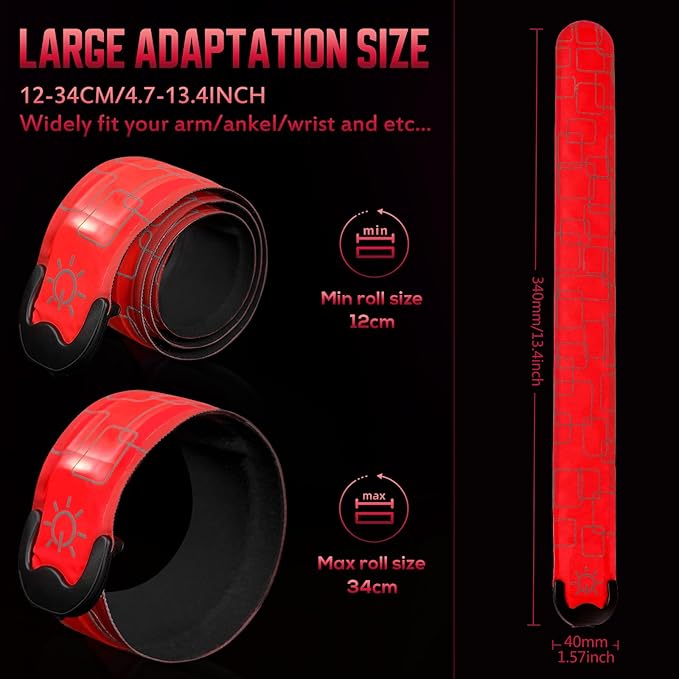 LED Armband for Running (2 Pack), Light Up Armbands Rechargeable, Running Lights, High Visibility Reflective Running Gear for Running Walking Cycling