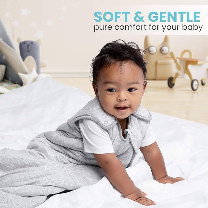 Rayon Made from Bamboo Sleep Sack 1.0 TOG 18-36 Months Unisex Baby Sleeping Bag with 2-Way Zipper Breathable Wearable Blanket Baby