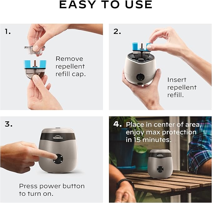 Thermacell E-Series Rechargeable Mosquito Repeller with 20’ Mosquito Protection Zone; Bug Spray Alternative; Scent Free