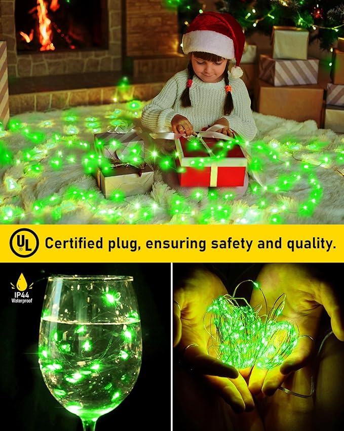 KNONEW 400FT Outdoor Christmas Fairy Lights Plug in,1200 LED String Lights Outdoor Waterproof 8 Modes Memory Times for Wedding Bedroom Walls Garden Trees Decoration(Green)