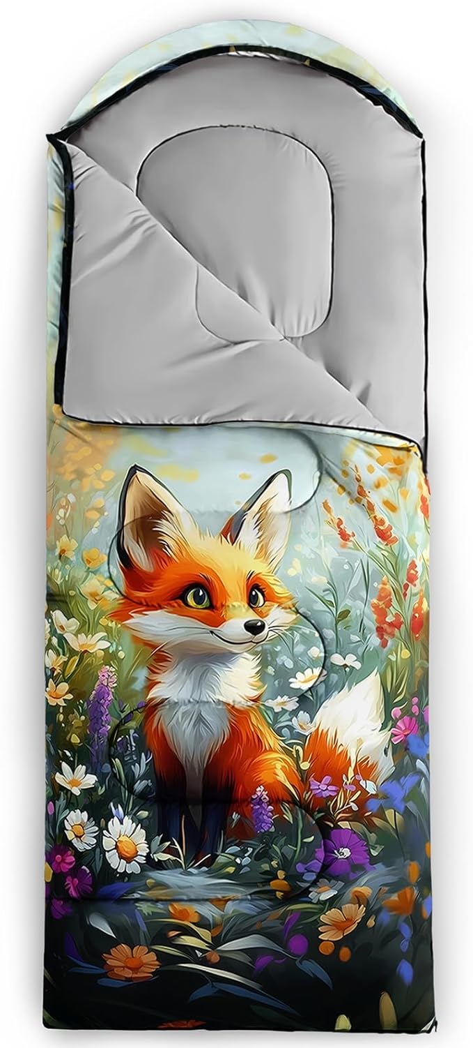 AILONEN Outer Space Astronaut Camping Sleeping Bags,Lightweight & Waterproof,3 Season Warm & Cool Weather,Cartoon Sleeping Bags for Kids,Boys Girls Travelling,Outdoors