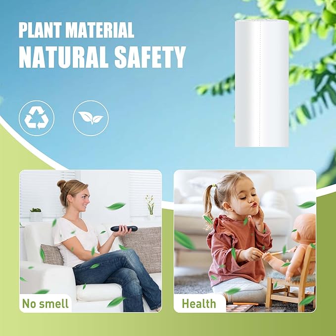 Zhuqing 3 Gallon Trash Bags, 10L Biodegradable Garbage Bags, 100 Counts Compost Wastebasket Liners Bags for Kitchen Bathroom Office, White