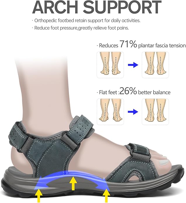 FLARUT Men's Sport Sandals Outdoor Hiking Sandal Open Toe Walking Sandals for Summer Beach Water Shoes