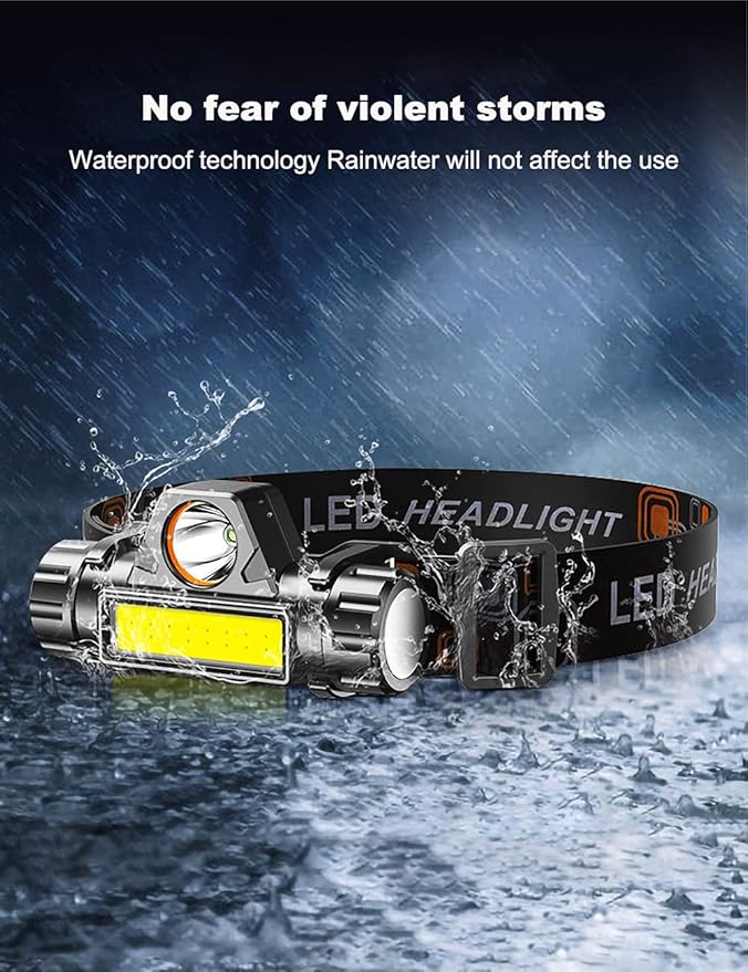 LED headlamp Flashlight 4-Pack LED Rechargeable Headlamp Headlight for Running, Camping, Hiking and More Lumens USB Rechargeable Headlight, Outdoor Camping Cycling Fishing, headlamp Flashlight