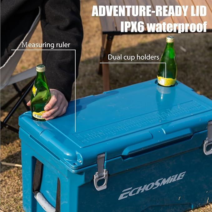 EchoSmile 25/30/35/40/60/75 Quart Rotomolded Cooler, Built to Stand up to The Rigors of The Journey