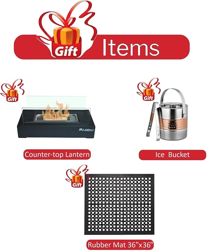 Elementi+ | Bundle Lucerne Gas Fire Pit Cast Concrete 42" Square Fire Table, Outdoor Fire Pit Electronic Ignition | Canvas Cover, Fire Glass and Burner Lid Included | Light Gray | Natural Gas