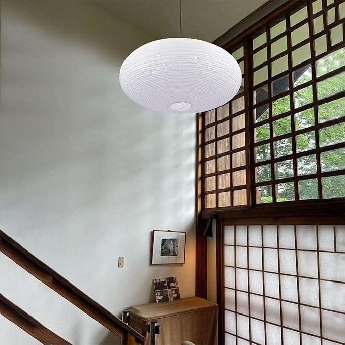 White Oval Paper Lanterns-16.54" Large Hanging Paper Lantern Lamp, Chinese/Japanese Paper Pendant Lampshade for Party Decoration, Wedding, Home Decor Ceiling Lampshade(1 Pack)