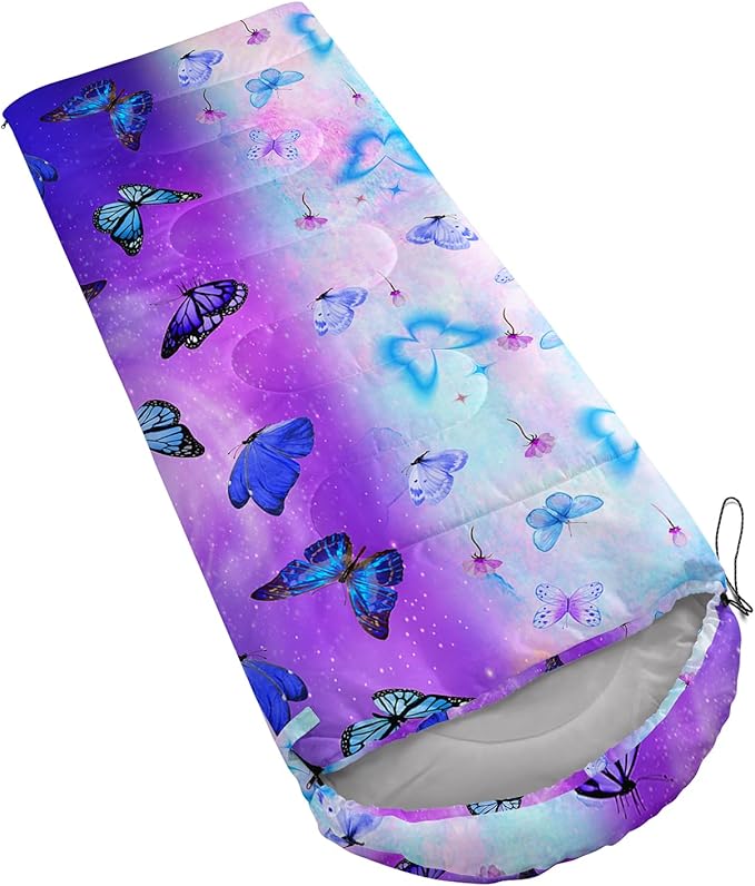 AILONEN Outer Space Astronaut Camping Sleeping Bags,Lightweight & Waterproof,3 Season Warm & Cool Weather,Cartoon Sleeping Bags for Kids,Boys Girls Travelling,Outdoors