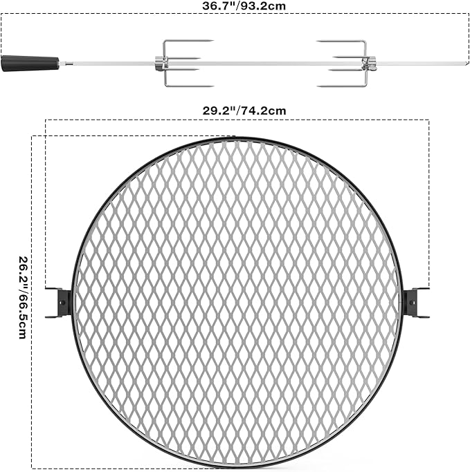 onlyfire Santa-Maria Style Rotisserie Rotating System for Solo Stove Yukon 27" Smokeless Fire Pit