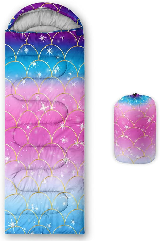 Axolotl Unicorn Sleeping Bag for Kids Boys Girls–Lightweight Warm Cold Weather Sleeping Bags,Waterproof Portable Sleeping Bag with Compression Sack for Camping Backpacking Outdoor Indoor