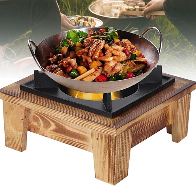 Jerliflyer Alcohol Wood Stove,Japanese Portable Stove Belly Stove for Outdoor Picnic for Soup Pot Roasting Pan Kettle