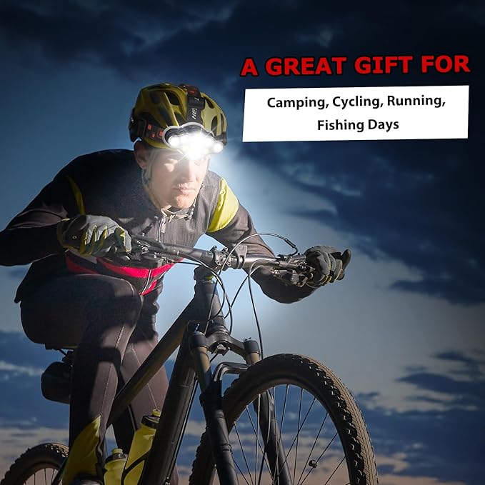 Rechargeable Headlamp, High Lumen Bright 8 LED Head Lamp with Red White Light, IPX4 Waterproof Headlight,8 Mode Head Flashlight for Outdoor Running Hunting Fishing Hiking Camping Gear