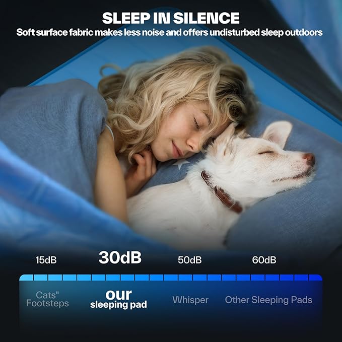 Sportneer Sleeping Pad for Camping: 4" Ultra-Thick Air & Foam Camping Mattress with 10 R Value, 4-Season Large Size 78" x 30" Self-Inflating Sleeping Pad for Camp/Travel/Car/Tent, Easy to Inflate