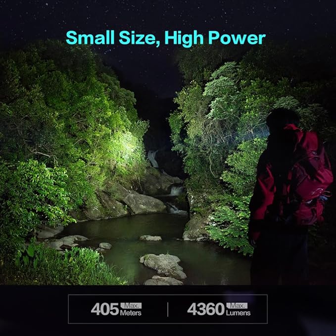 SK05 Pro Flat LED Flashlight with 8000mAh Power Bank, Sidelight Flashlight Combines Floodlight and Spotlight, 4360 High Lumens, Rechargeable, Magnetic Tail, IP68 Perfect for Camping, Outdoor