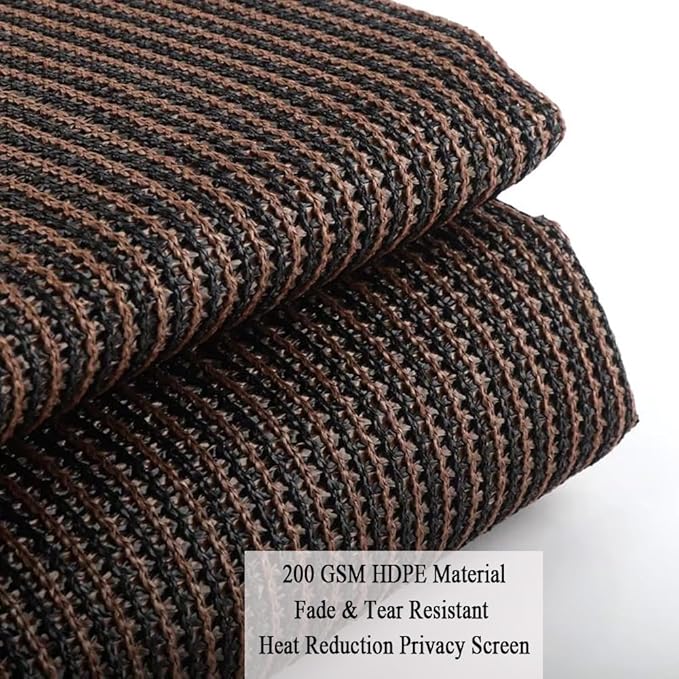 90% Sun Shade Cloth for Patio, 10x30 Ft Breathable Sunshade Fabric for Garden, UV Resisant & Privacy Protection Shade Screen for Pergola, Backyard, Deck, Pool, Balcony, Mocha