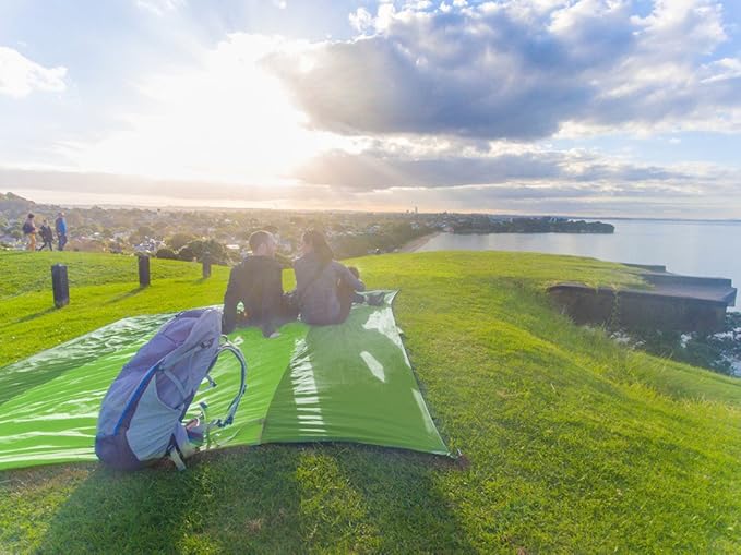 WEKAPO Beach Blanket Sandproof Waterproof, Extra Large Beach Mat, Oversized & Compact Sand Free Mat Quick Drying, Lightweight & Durable with 6 Stakes & 4 Corner Pockets