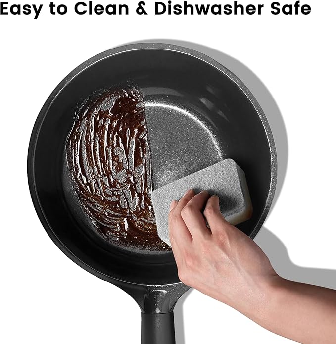 Ceramic Nonstick 8 inch Frying Pan, Non-Toxic Skillet, PFAS & PTFE & PFOA Free, Dishwasher Safe, Compatible with All Stovetops