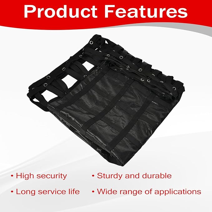 Heavy Duty 120" x 144" Truck Bed Cargo Net with Adjustable Cam Buckles & S-Hooks & Cross Strap,10' x 12' Cargo Net with 1500LBS Capacity for Pickup Truck Bed Trailer SUV Jeeps