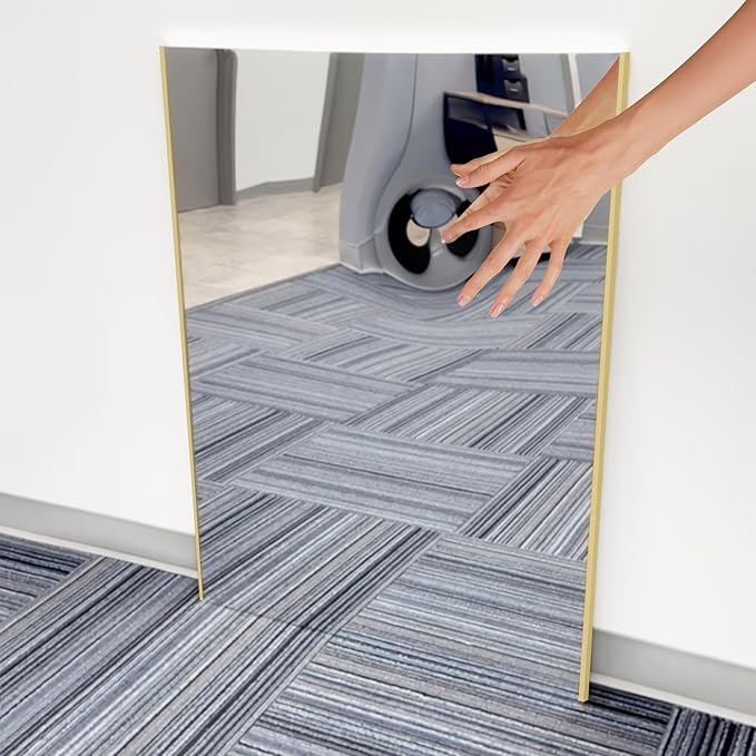 Nano Full Length Mirror Shatterproof Oversized Full Body Glassless Mirror for Home Gym Dance Studio and Workout Room 32" x 48" Black