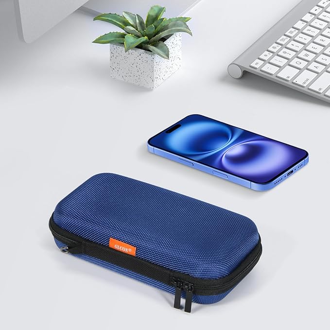 GLCON Portable Protection Hard EVA Case for External Battery, Cell Phone, GPS, Hard Drive, USB/Charging Cable, Small Carrying Bag Mesh Inner Pocket, Zipper Enclosure, Universal Travel Pouch Bag