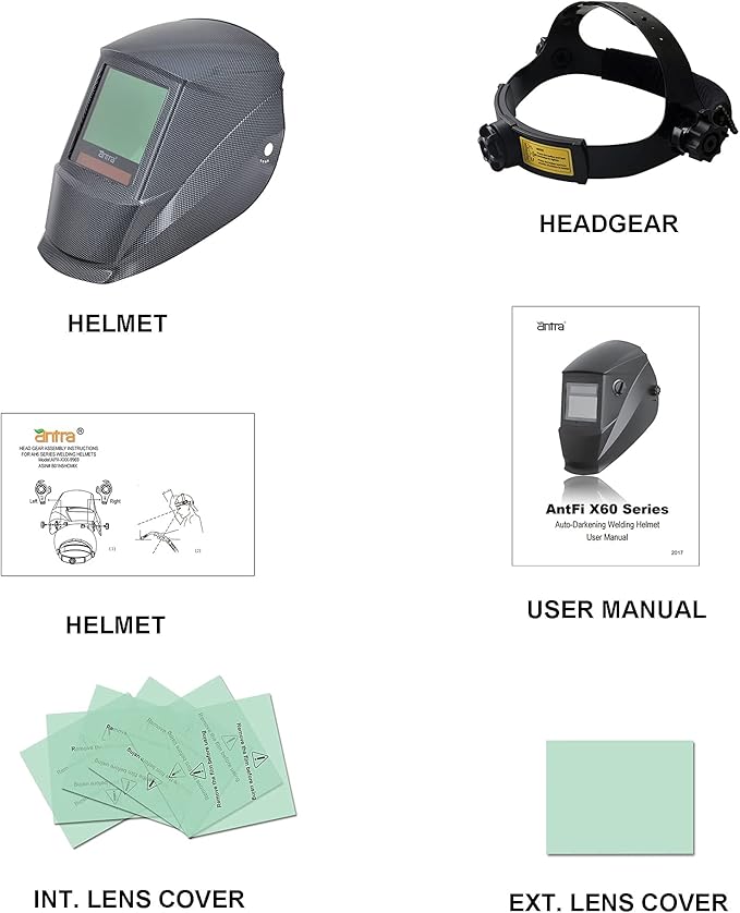 Antra True Color Auto Darkening Welding Helmet - Large Window 13.5 Sqi, Wide Variable Shade 4/5-13, Low TIG Amp Rating 2A - Precision Protection for Welding Excellence