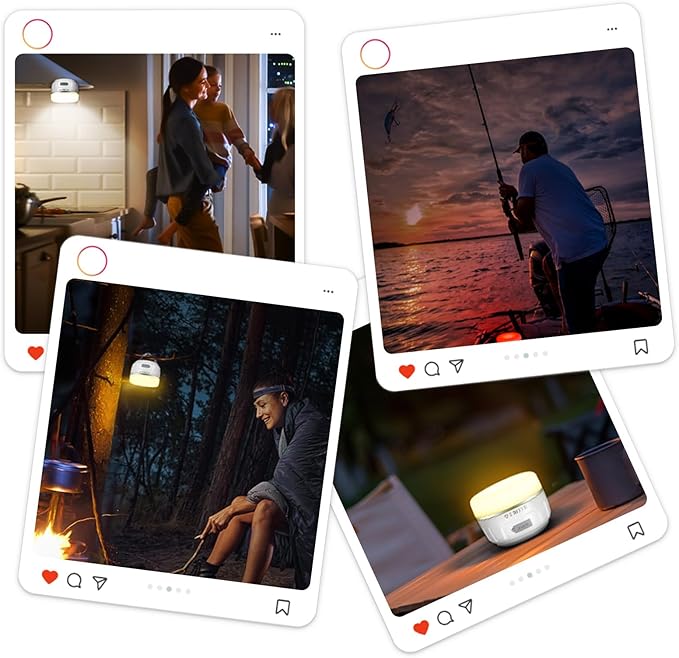 Rechargeable LED Camping Lantern 1000LM, 300H Runtime, 6400mAh, IPX5 Waterproof Tent Light for Camping, Hiking, Power Outages, Home, Emergency Use - Standard Edition,Orange