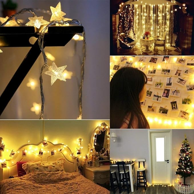 Star String Lights, Merdeco 20ft 40 LED USB Powered Star String Lights Warm White Fairy Lights for Birthday Party Wedding Christmas Home Decoration