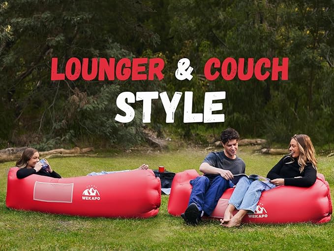 WEKAPO Inflatable Sun Lounger, Air Sofa, Hammock, Portable, Waterproof and Leak-Proof, Ideal for Backyard, Beach, Travel, Camping, Picnics and Music Festivals