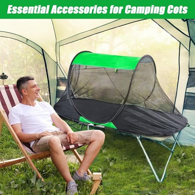 1 Person Pop-up Mosquito Tent for Camping - Breathable & Fine Mesh Camping Bug Screen Net with Carry Bag, Instant Portable Screen Tent for Teenagers/Adults