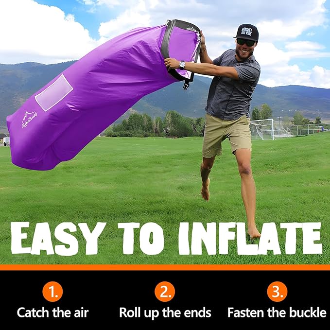 AlphaBeing Inflatable Lounger Beach Chair Accessories, Air Sofa Hammock Inflatable Couch for Camping Backyard Lakeside with Compression Sacks, Ideal Outdoor Gifts for Adults