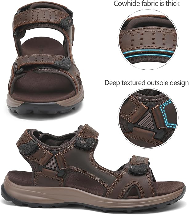 FLARUT Men's Sport Sandals Outdoor Hiking Sandal Open Toe Walking Sandals for Summer Beach Water Shoes