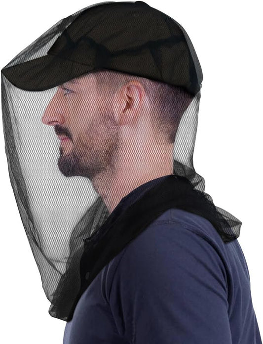 South to East Premium Mosquito Head Net for Insect, 4 Pack, Fly & Bug Protection | Ultra Large & Long, Extra Fine Holes for Camping, Hiking, Fishing, Gardening, Safari, Fits All Hats for Men & Women