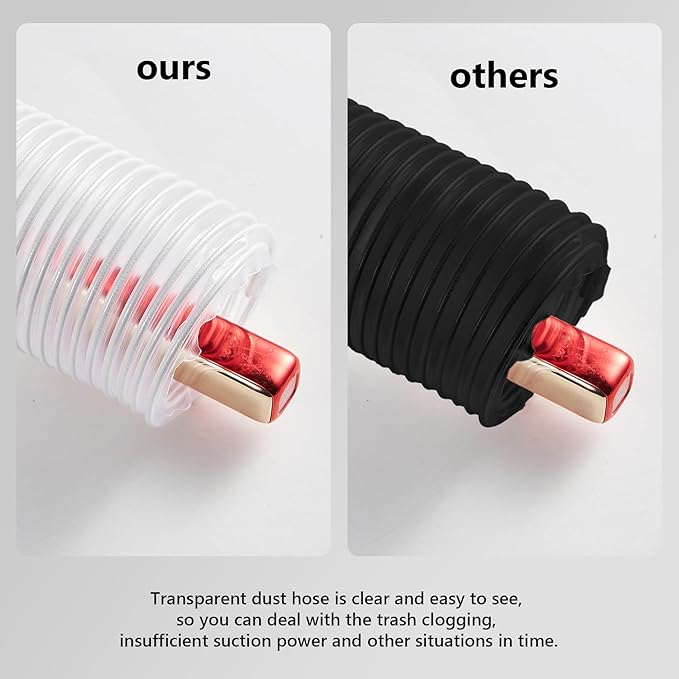 2 1/2" x 20' Clear Dust Collection Hose, PVC Puncture Resistant Fume Collection Hose with 6 Pieces Stainless Steel Clamps, 2.5 Inch Dust Collector for Woods Debris