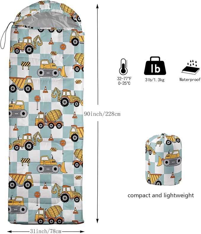 AILONEN Blue Glowing Basketball Sleeping Bag for Kids Boys,Warm and Cool Weather,Lightweight,Waterproof Backpacking,City Theme Ball Sports Sleeping Bag for Camping