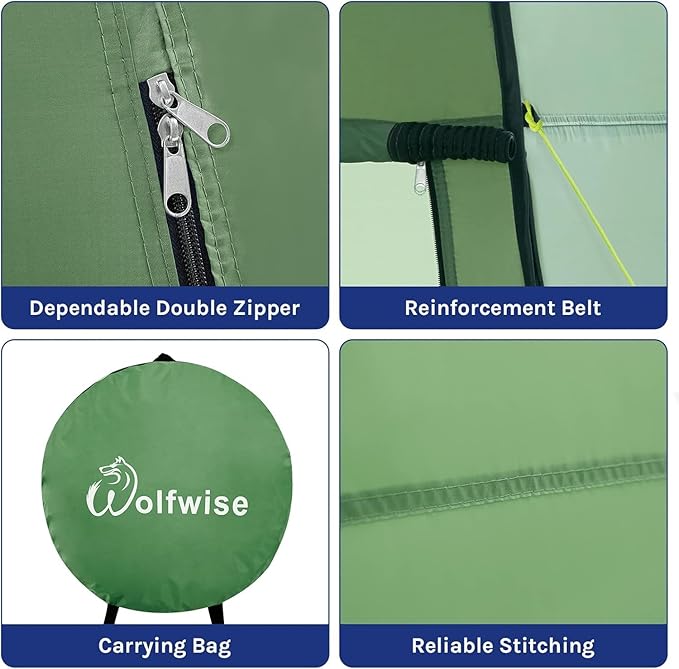 Wolfwise Pop Up Changing Tent for Beach, Camping Portable Shower Tents, Outdoor Privacy Bathroom, Change Dressing Clothes Porta Potty Tent Pop Up Instant for Camp, Toilet, Green