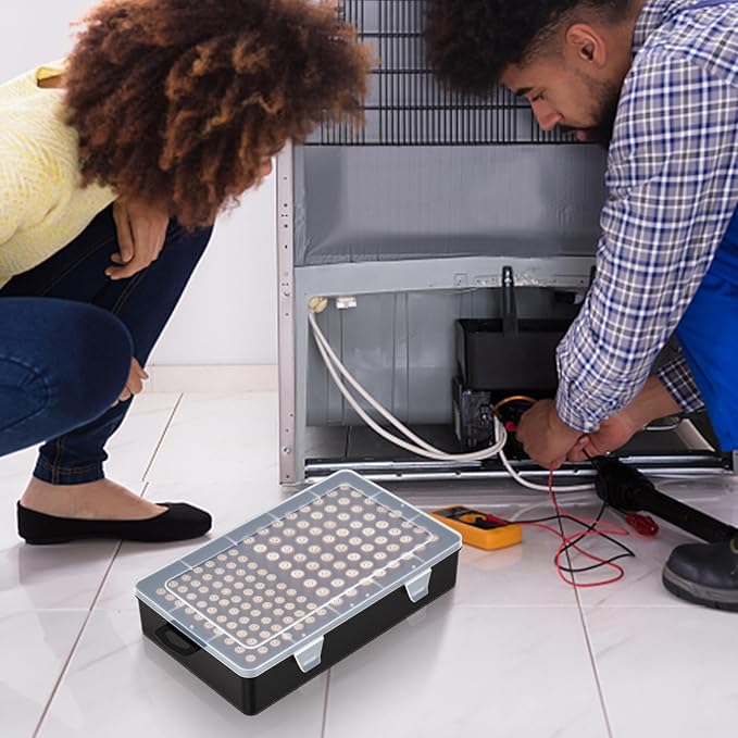 Battery Storage Organizer Case, Battery Vault Box Holder Container for 134pcs AA AAA Batteries, Garage Organization Carrying Bag Fits Home Kitchen Warehouse (Batteries Not Include) (black)