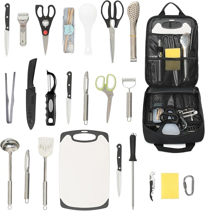 Tactical Camp Kitchen Organizer Camping Cooking Utensils Bag for BBQ, Picnic, Travel & Hiking (Bag Only)