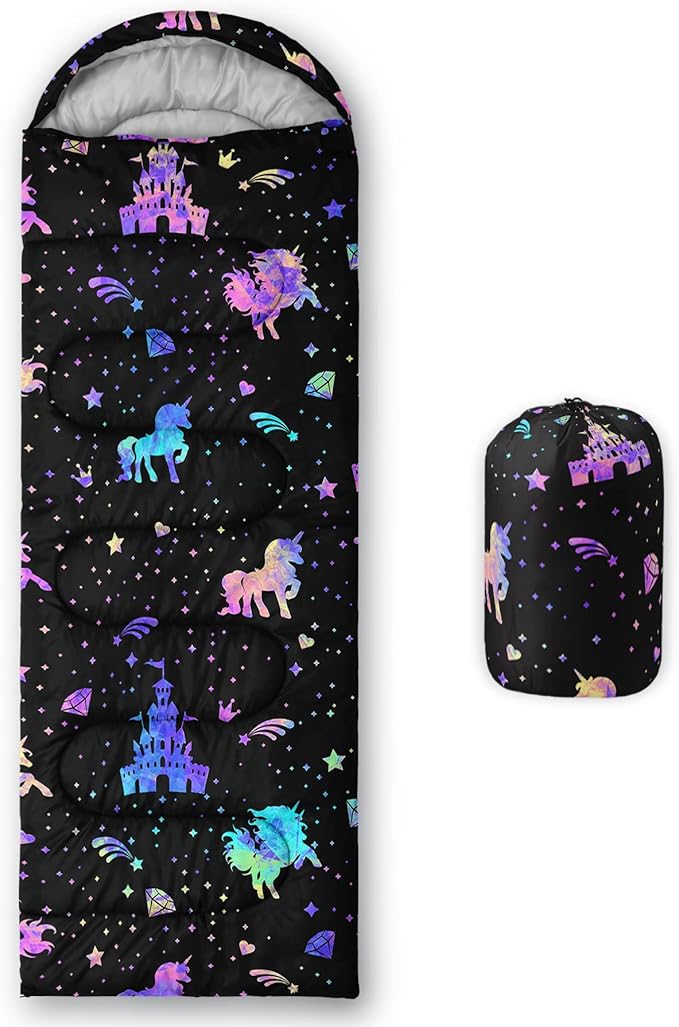 QOOMO Camping Sleeping Bags,3 Season Warm & Cool Weather,Lightweight,Waterproof Sleeping Bags for Adults & Kids,Traveling,and Outdoors,Camping Gear Equipment