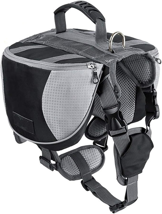 Adjustable Service Dog Supply Backpack Saddle Bag for Camping Hiking Training