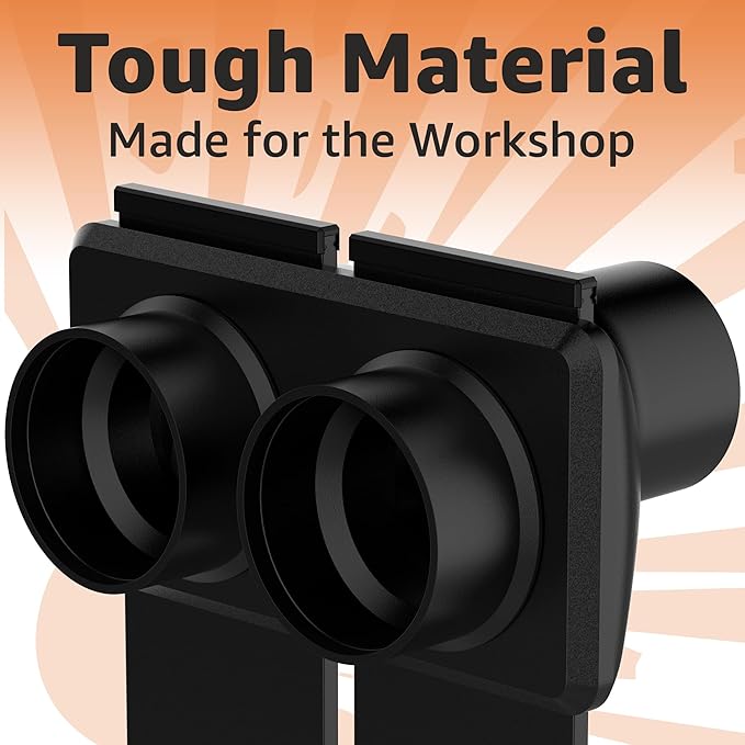 Jmoe USA 2.5 Inch Shop Vac Y Connector Splitter With Individual Blast Gates | Dust Collection Hose Splitter | Fits Ridgid, Craftsman, and Most Wet Dry Vacuums