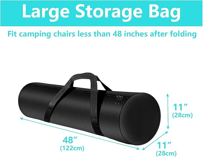 Kovshuiwe 48-Inch Camping Chair Storage Bag, Large Folding Chair Carry Bag Nylon Storage Tent Bag with Handle Strap for Travel Outdoor Camping Sports-48x11x11inch（Bag only）